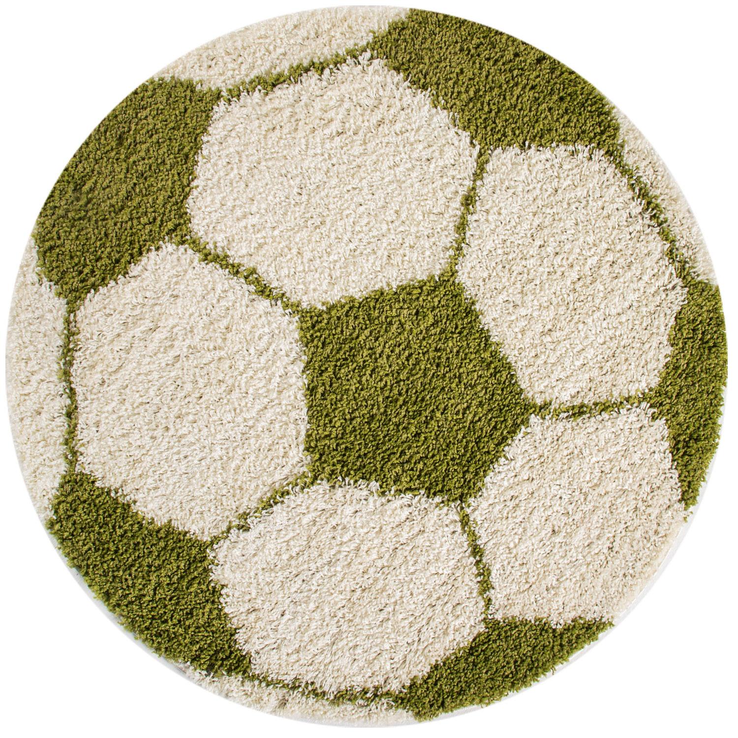 FUN Fußball grønt rundt børnetæppe - 100 x 100 cm