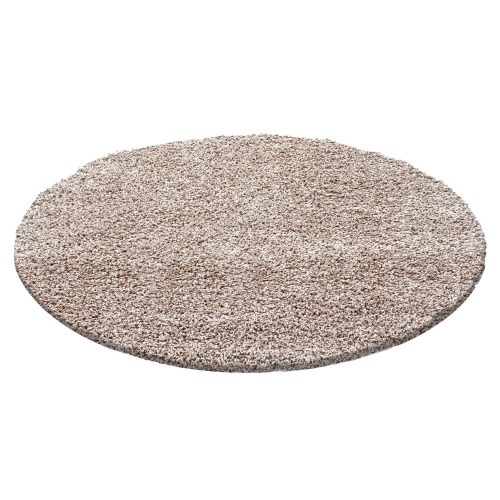 Rundt shaggy tæppe LIFE Unicolor - beige