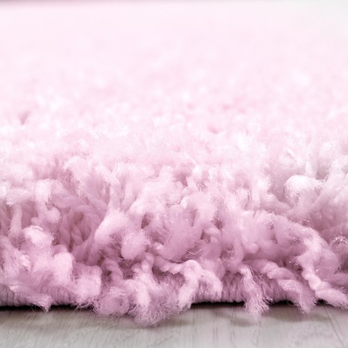 LIFE Unicolor pink shaggy tæppe rektangel