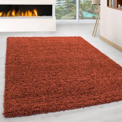 LIFE Unicolor TERRA shaggy tæppe rektangel