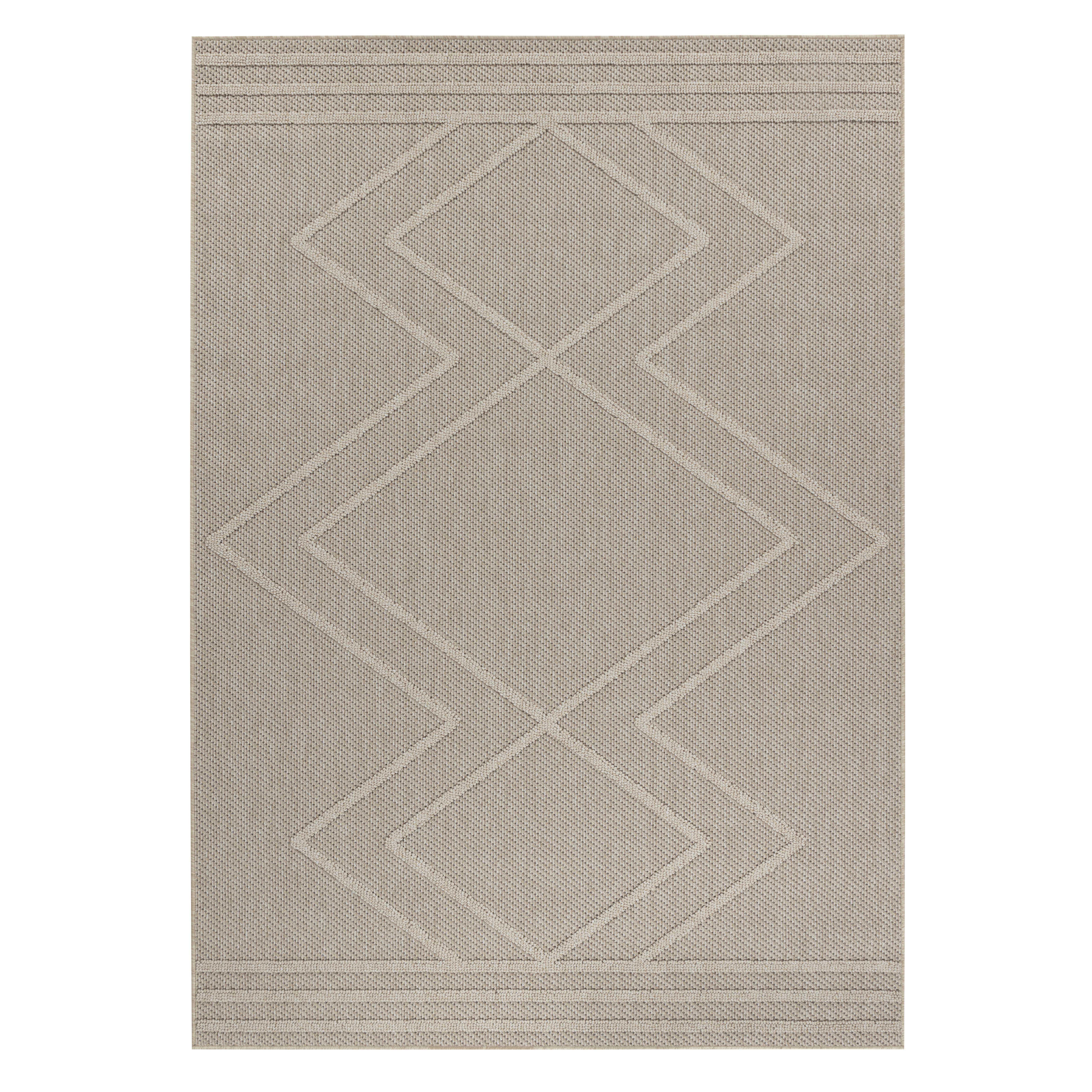 PATARA Boho beige udendørstæppe rektangulært - 140 x 200 cm