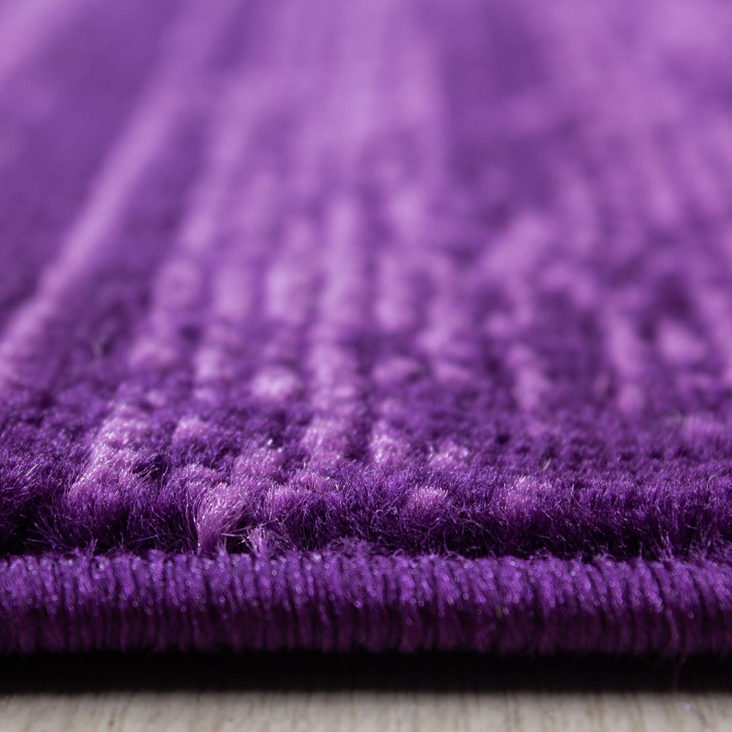 PLUS Unicolor violet løber kortluvet tæppe - 80 x 300 cm
