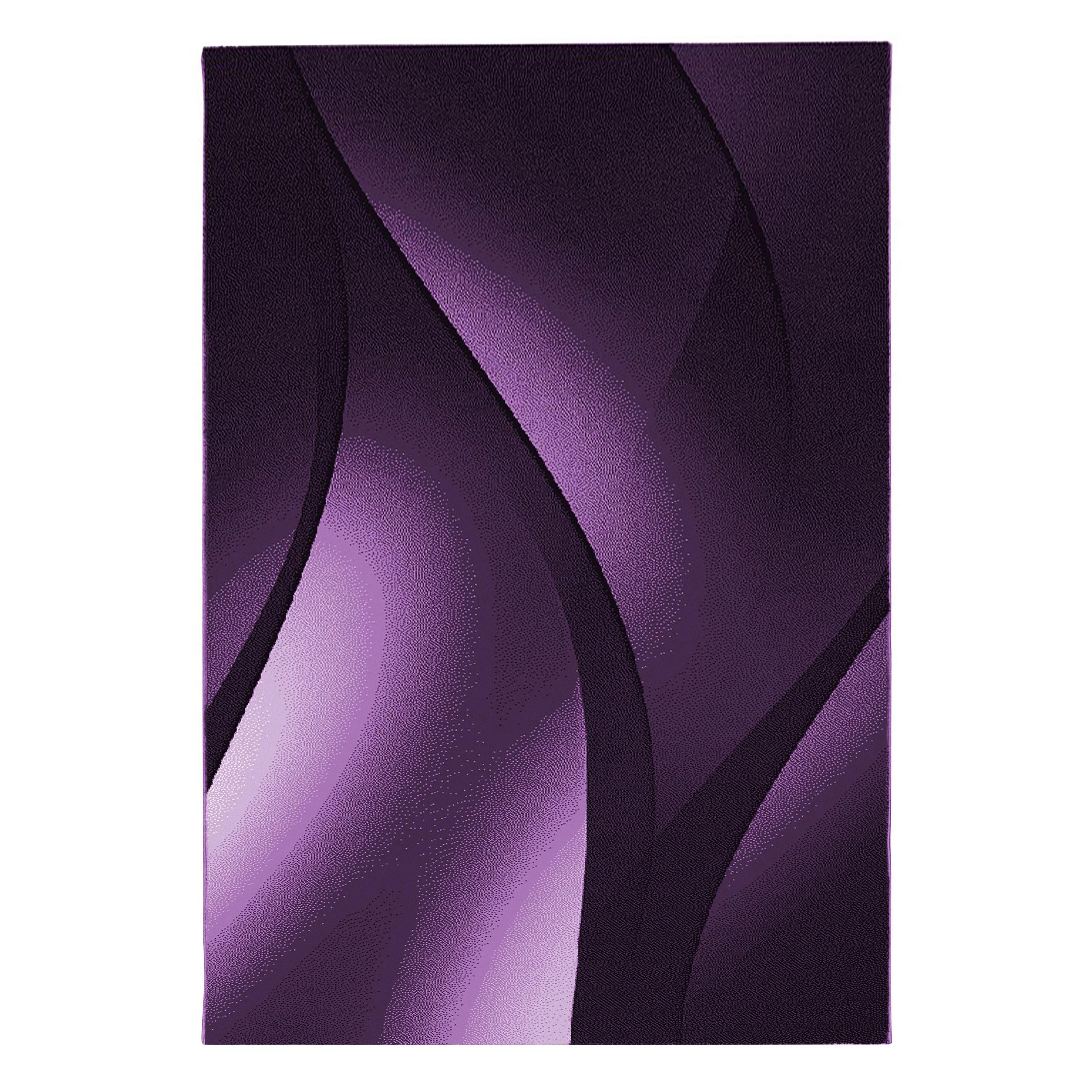 PLUS Ombre violet rektangulært kortluvet tæppe - 160 x 230 cm