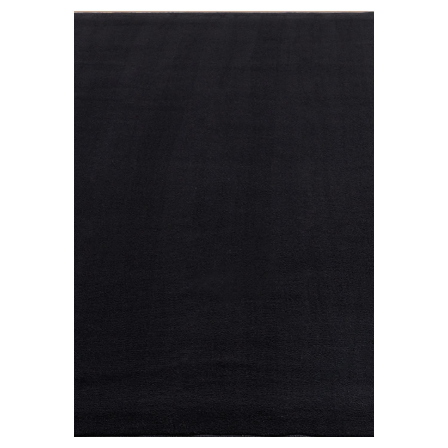 SKY ensfarvet sort kortluvet gulvtæppe, rektangulært - 200 x 290 cm