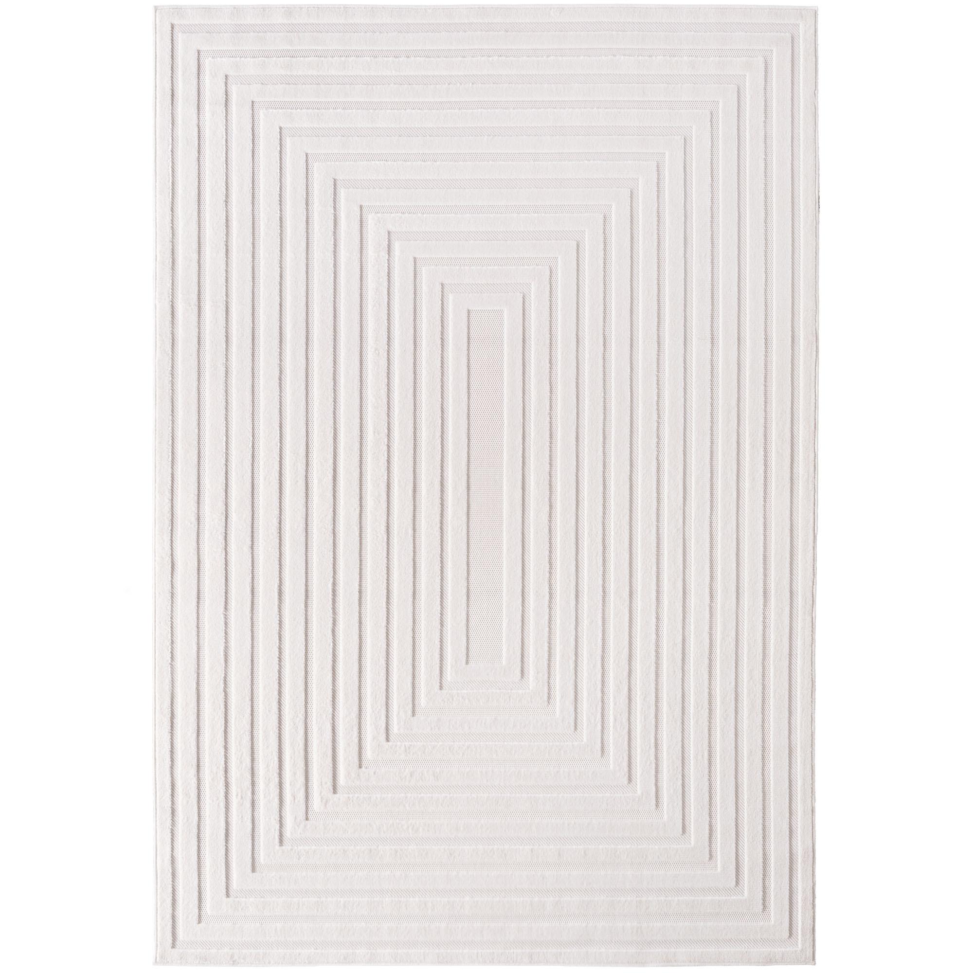 DOHA 3D Design creme rektangulært in- og outdoor tæppe - 240 x 340 cm