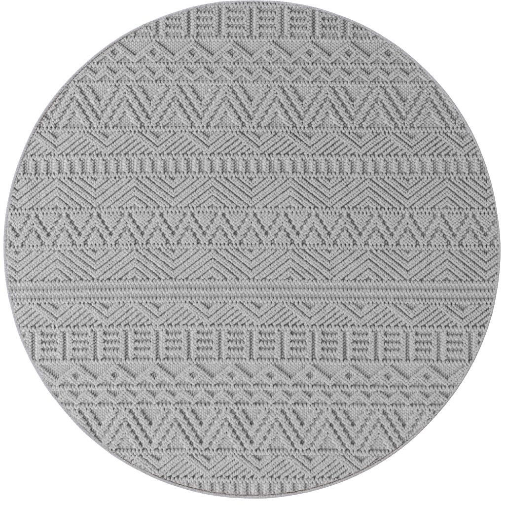 HELIX rundt kortluvet tæppe unicolor sølv - 120 x 120 cm