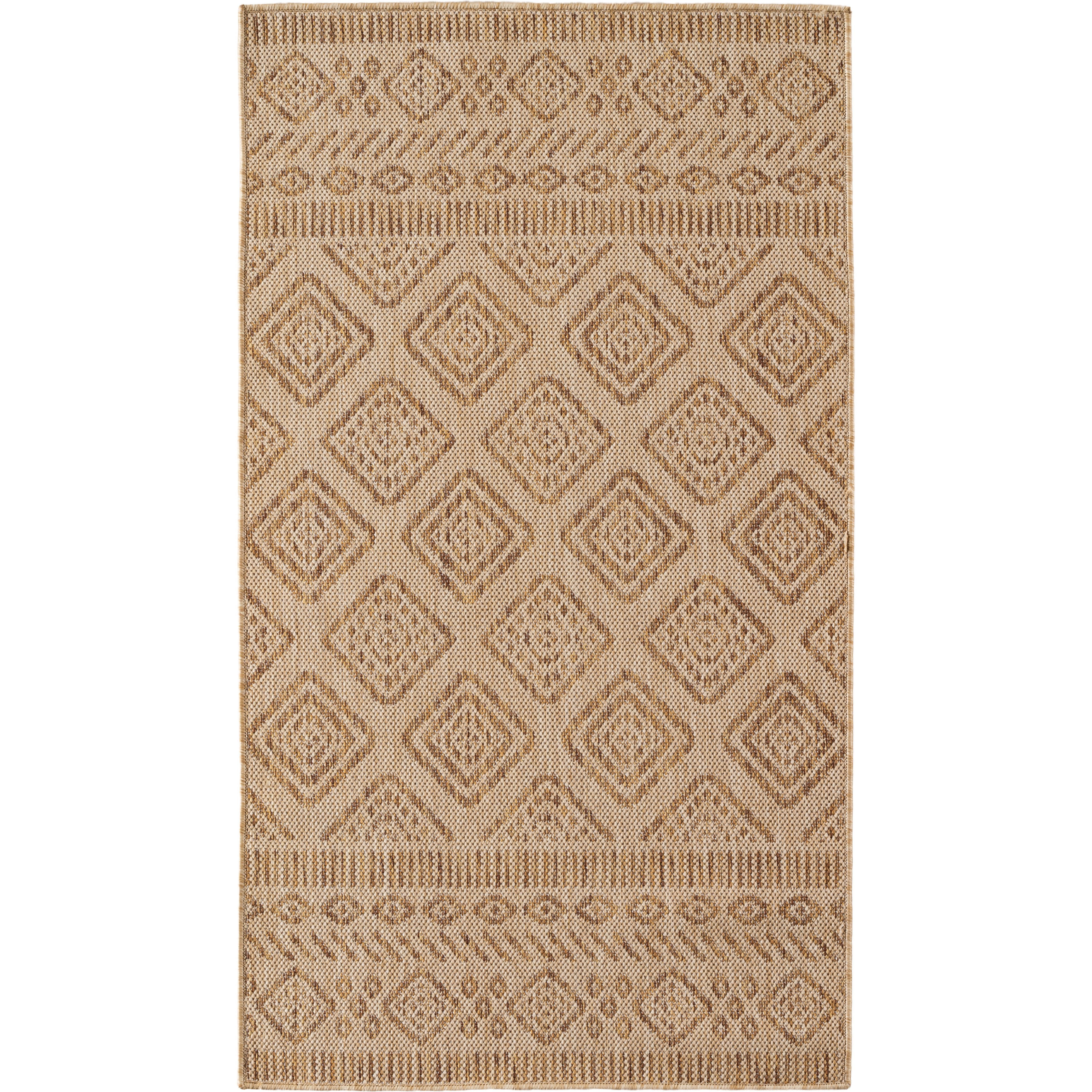 MIRA Ethno beige løber til inde og ude - 80 x 150 cm