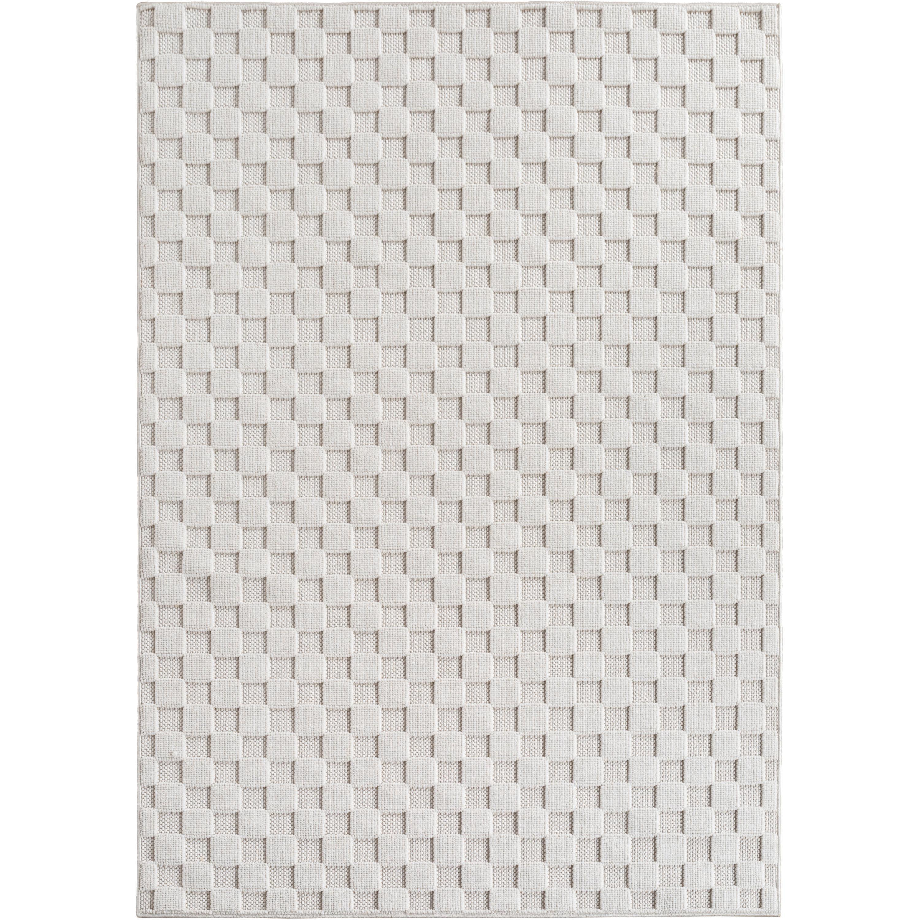 HELIX Unicolor creme rektangulært kortluvet tæppe - 120 x 170 cm