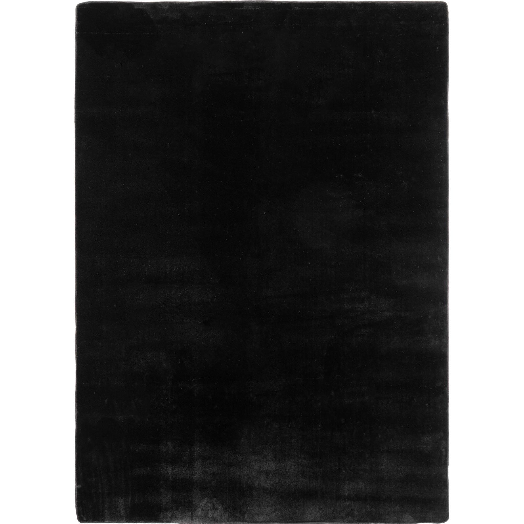 JOY Unicolor sort rektangulært kortluvet tæppe - 140 x 200 cm