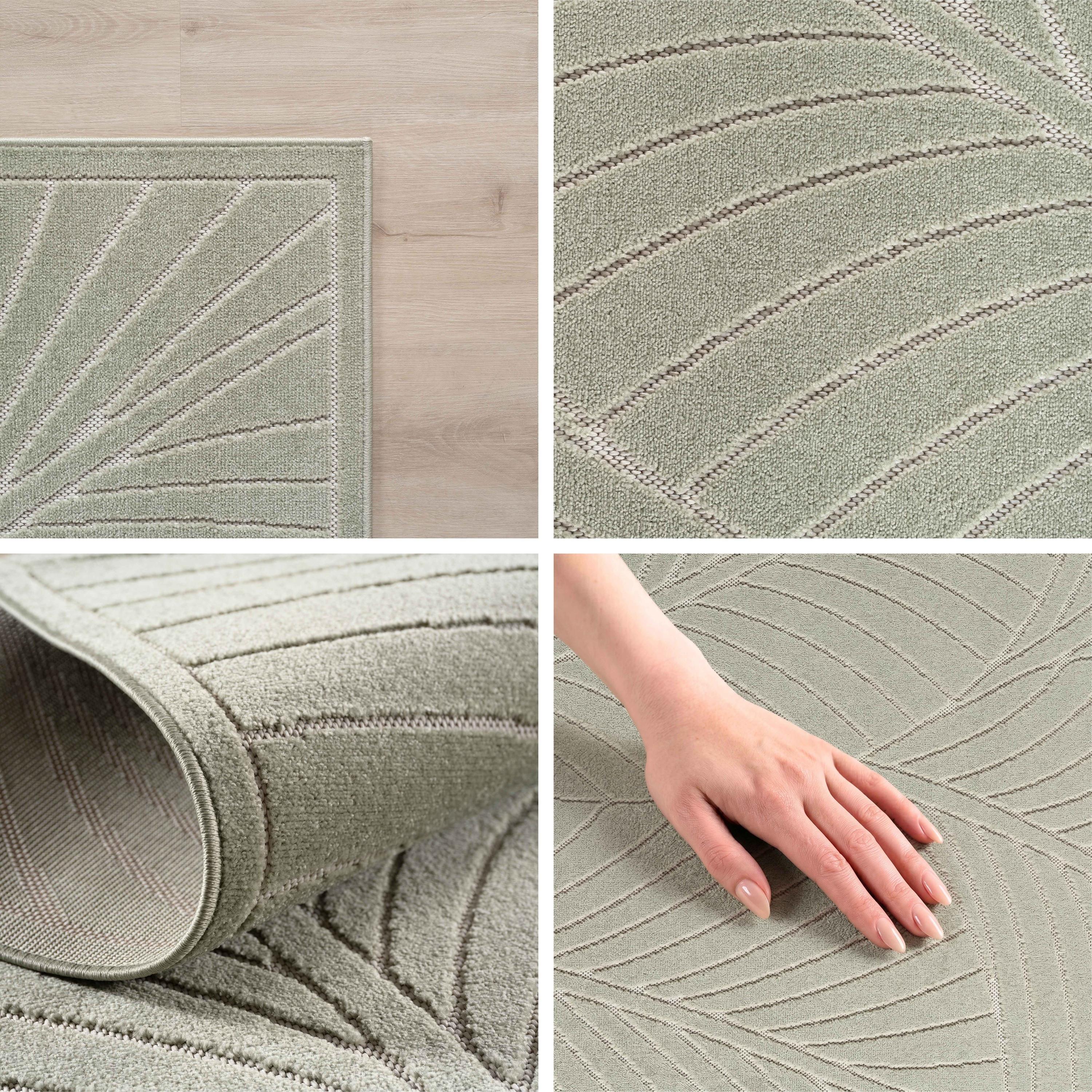 NOVA grøn løber til inde og ude med skandinavisk 3D-design - 80 x 250 cm