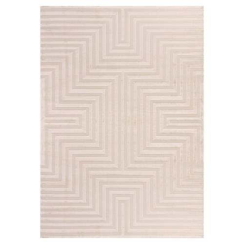 SAHARA beige rektangulært kortluvet tæppe med 3D-design 120 x 170 cm