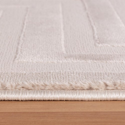 SAHARA beige rektangulært kortluvet tæppe med 3D-design 120 x 170 cm