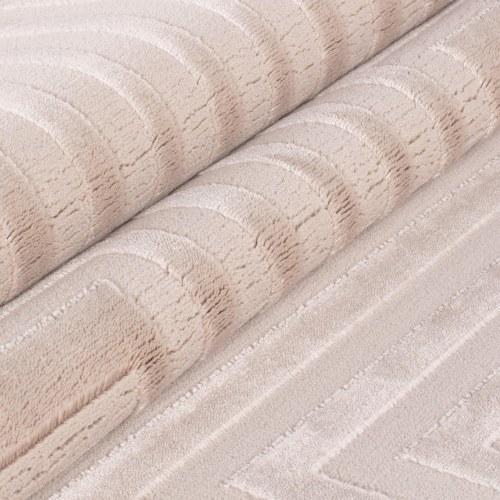 SAHARA beige rektangulært kortluvet tæppe med 3D-design 120 x 170 cm