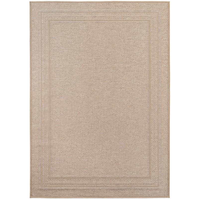 DESERT beige udendørs tæppe med bordüre - rektangulært - 120 x 170 cm