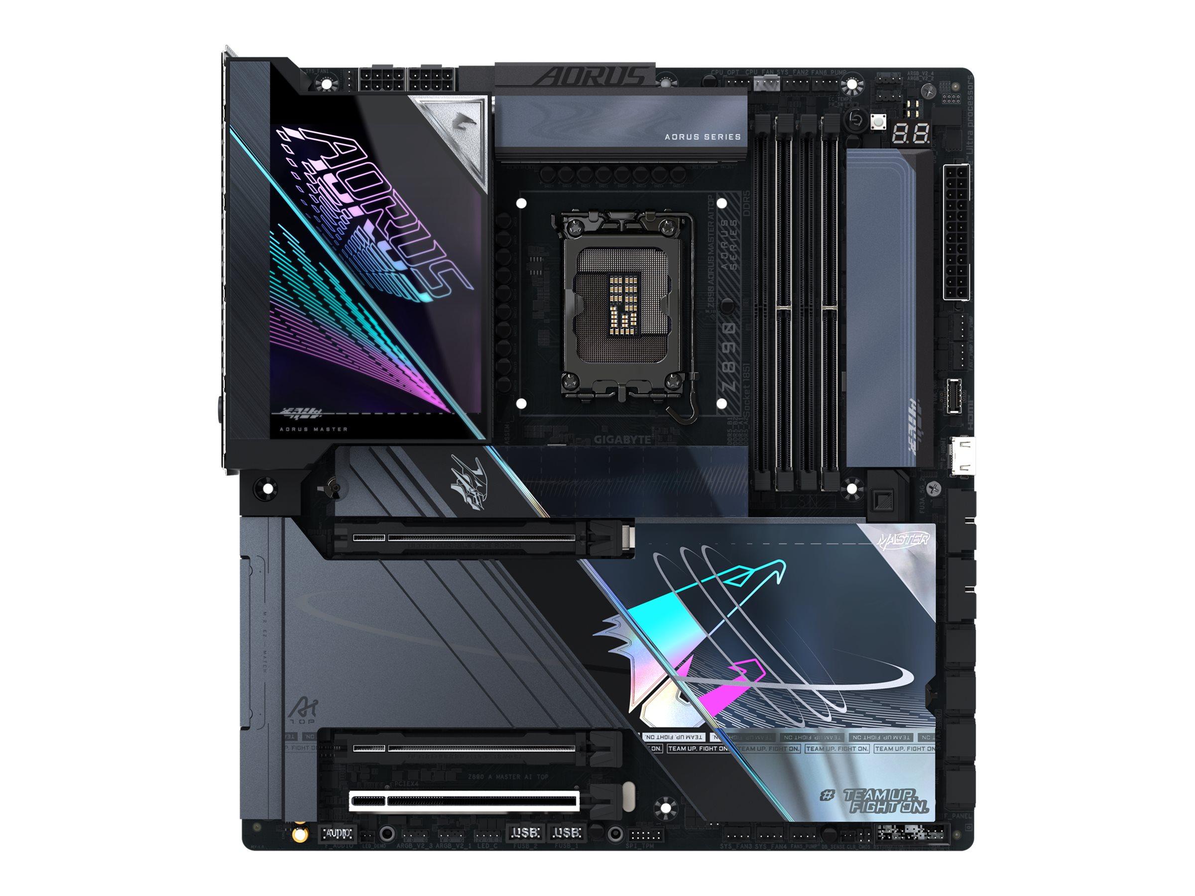 AORUS Z890 MASTER AI TOP - Bundkort - udvidet ATX - LGA1851 sokkel - Z890 Chipset - USB4, USB-C, USB 3.2 Gen 2, USB 3.2 Gen 1 - 2 x 2.5 Gigabit LAN,