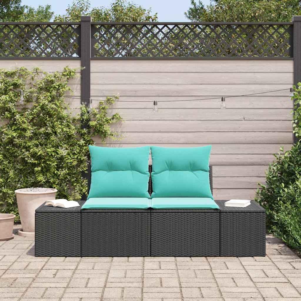 vidaXL Havemøbelsofa med pude 184 x 62 x 69 cm polyrattan