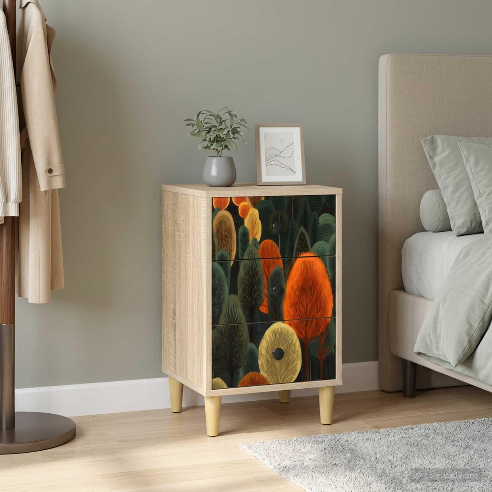 Natskab Zaandam i sonoma-eg 36 x 33 x 60 cm med 3 skuffer