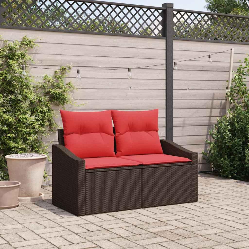 Havemøbelsofa i brun polyrattan 123 x 62 x 69 cm