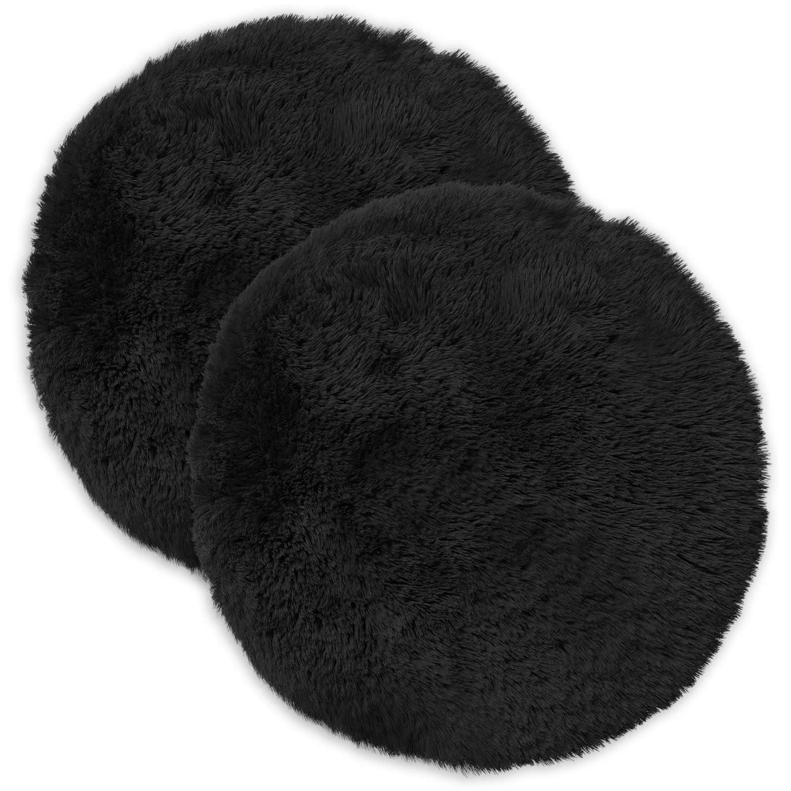 Runde pyntepuder HEERLEN 6 stk. i sort PV fleece 40 cm
