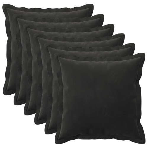 Pyntepuder med fyld HOUTEN 6 stk. sort fløjl 35 x 35 cm