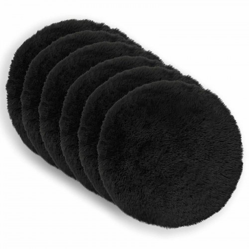 Rund pyntepude HEERLEN 2 stk. i sort PV fleece