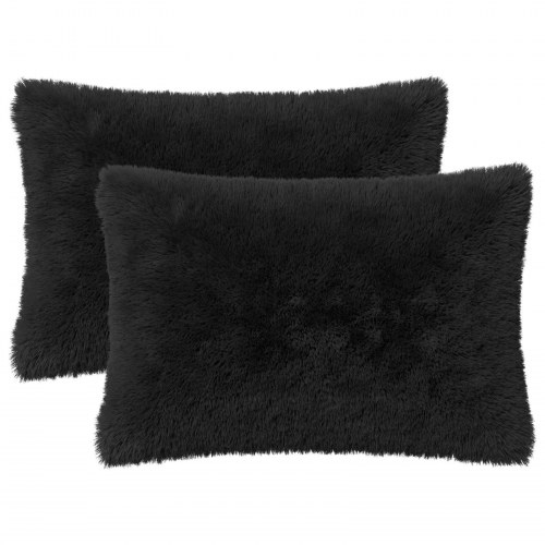 Pyntepuder HEERLEN 6 stk. 30 x 50 cm i sort PV fleece