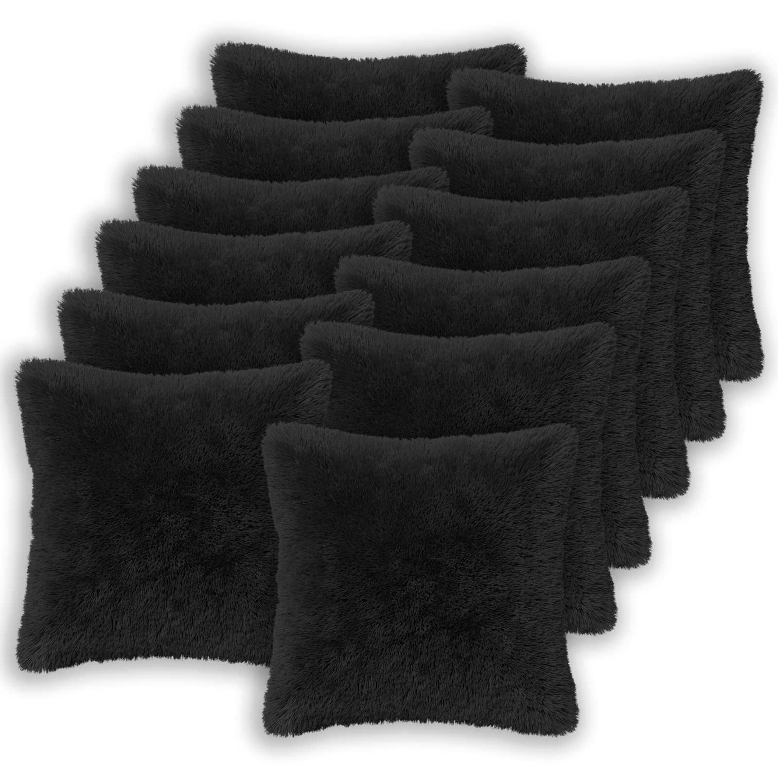 Pude med pude HEERLEN 12 stk. sort PV fleece 40 x 40 cm