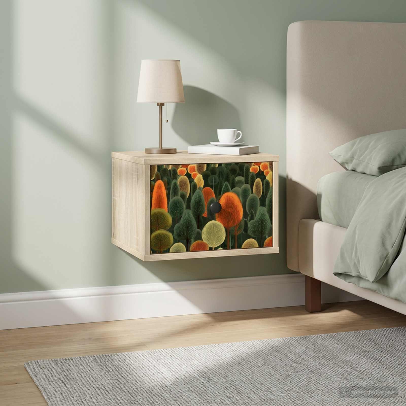 Vægmonteret natbord ZAANDAM i sonoma-eg 36 x 33 x 25 cm