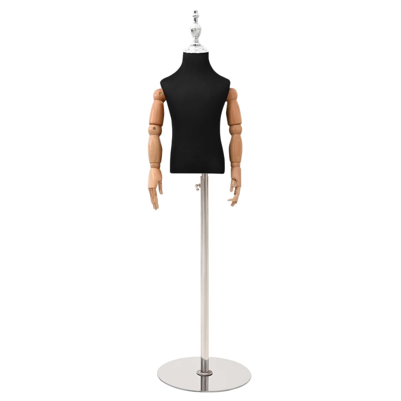 Justerbar mannequin 120-157 cm med base unisex PP sort