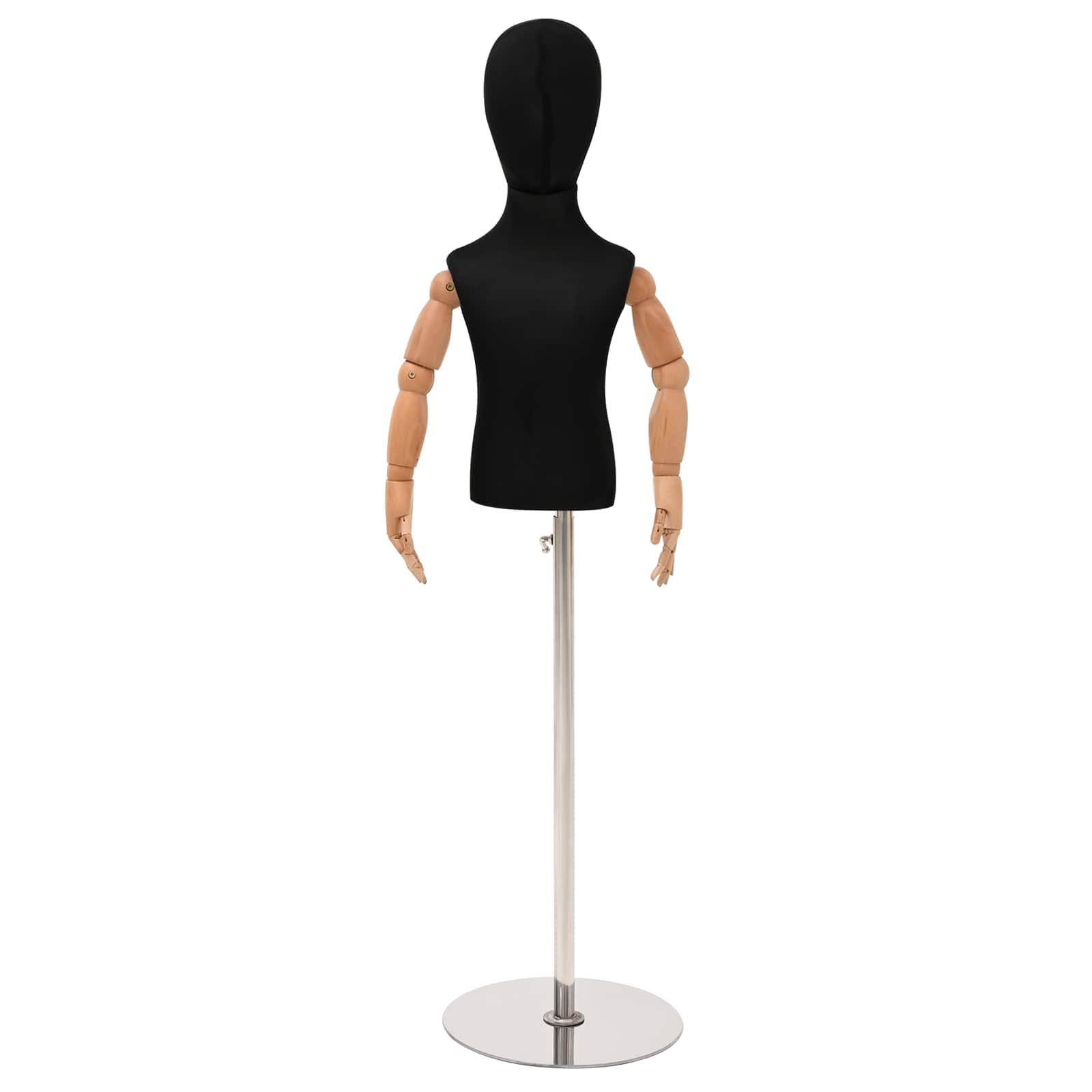 Justerbar mannequin 120-157 cm med base unisex PP sort
