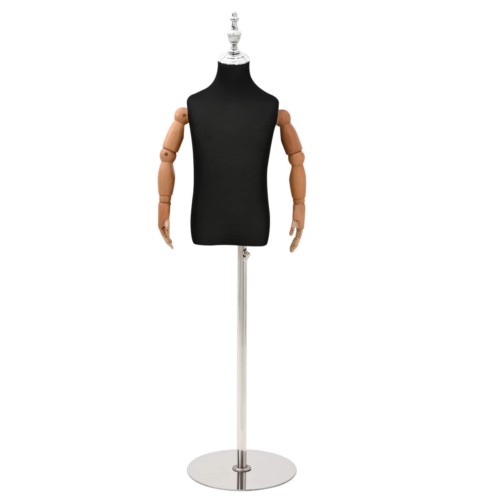 Justerbar mannequin 120-150 cm med base unisex PP sort