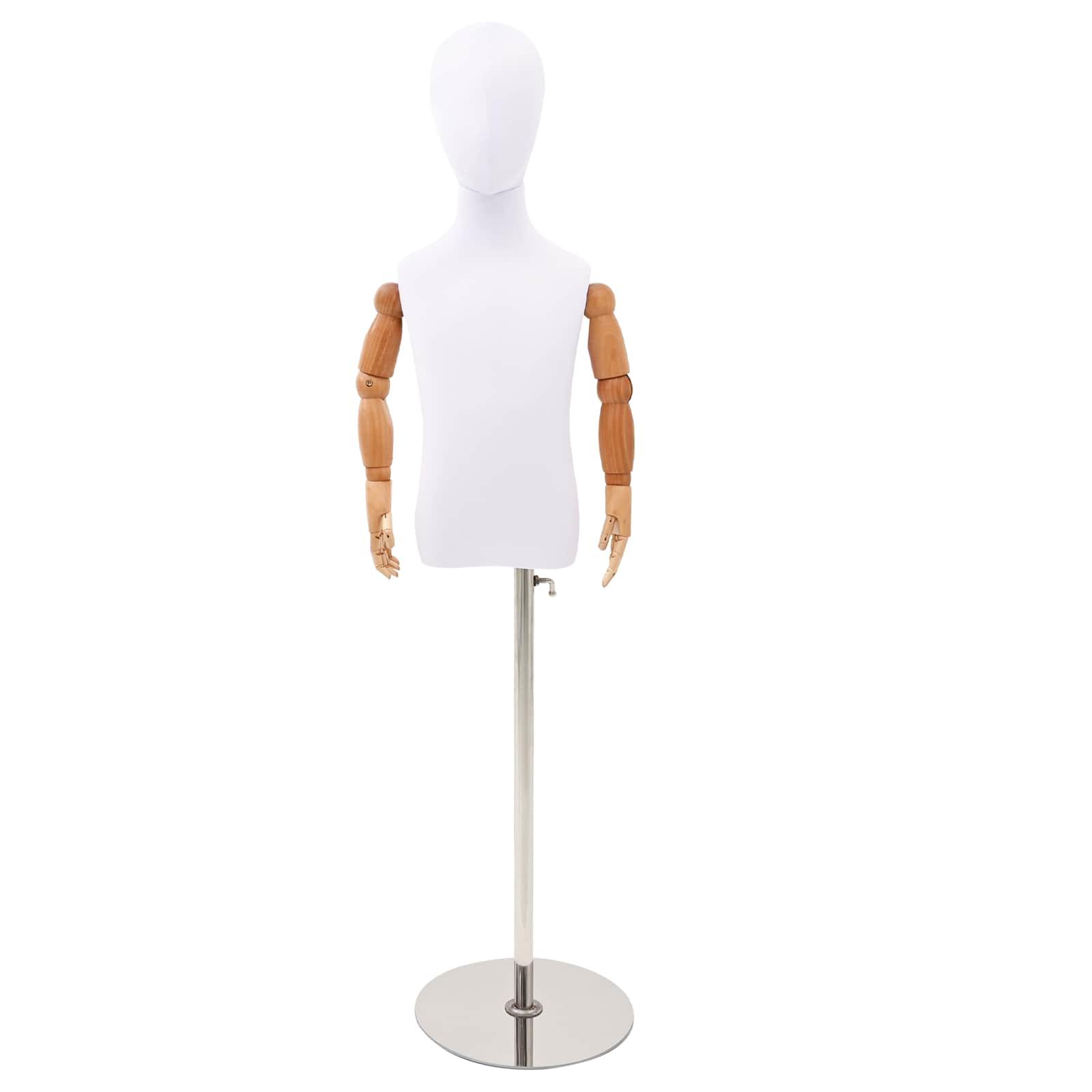 Justerbar mannequin 120-150 cm med base unisex PP hvid