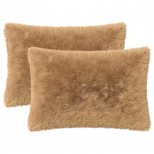 Pyntepuder med fyld 6 stk. HEERLEN 30 x 50 cm - gråbrun PV fleece