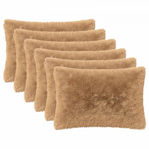 Pyntepuder HEERLEN 6 stk. 40 x 60 cm gråbrun i PV fleece