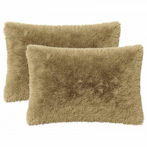 Pyntepuder HEERLEN 2 stk. 50 x 70 cm lysegrå PV fleece