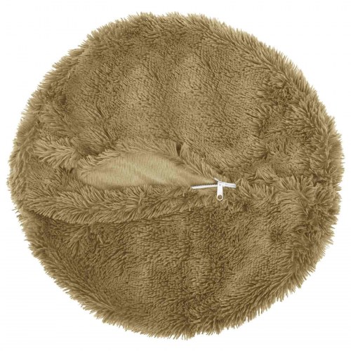 Rund pyntepude HEERLEN 2 stk. lysegrå i PV fleece Ø 50 cm