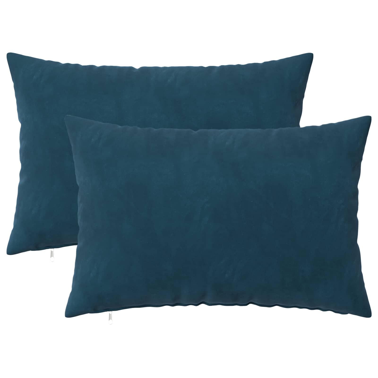 Pyntepuder HEERLEN 2 stk. i blå fløjl 30 x 50 cm