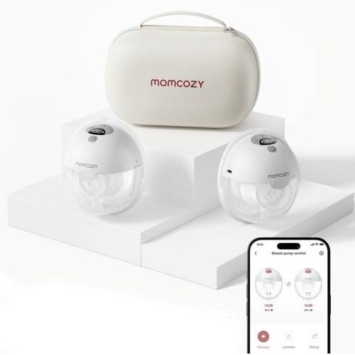 Momcozy M5 elektrisk brystpumpe med appstyring dobbeltsæt grå