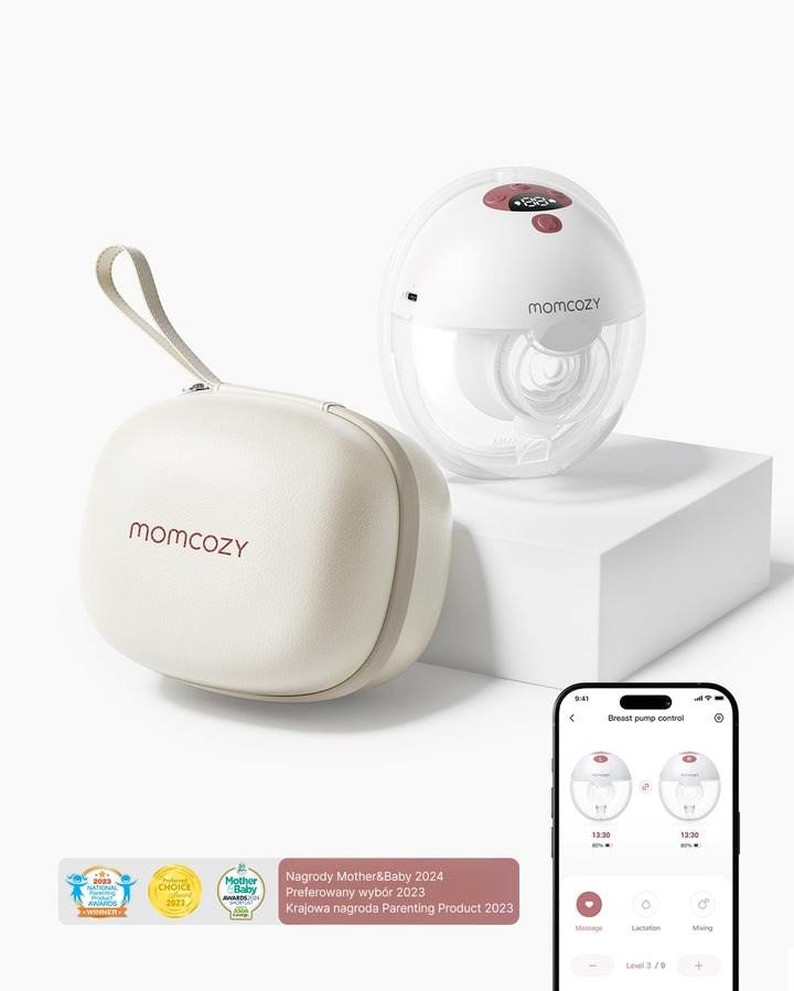 Momcozy M5 brystpumpe med appstyring - enkelt sæt, rød