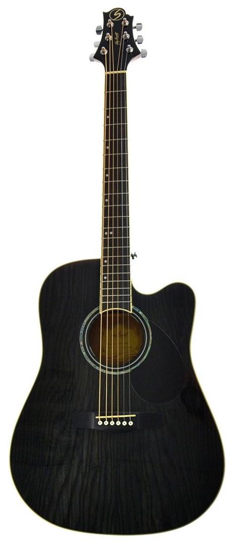 Samick D4 CE TBK elektroakustisk guitar - sort