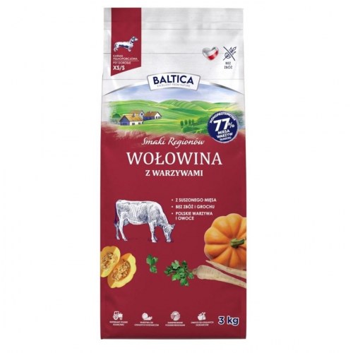 BALTICA Smaki Regionów oksekød med grøntsager til små hunderacer hundefoder 3 kg