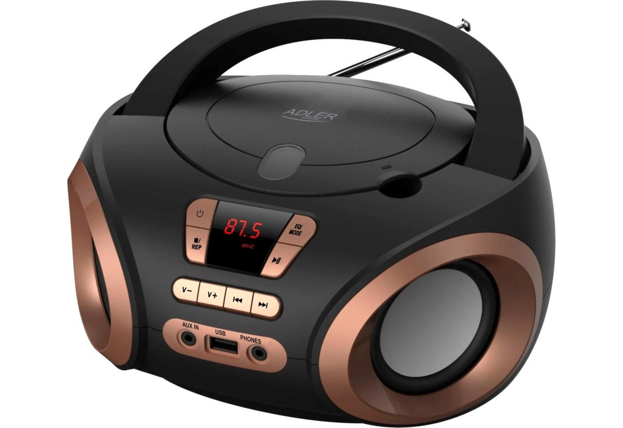 Adler AD 1181bc bærbar CD/MP3-afspiller med FM-radio - sort/kobber