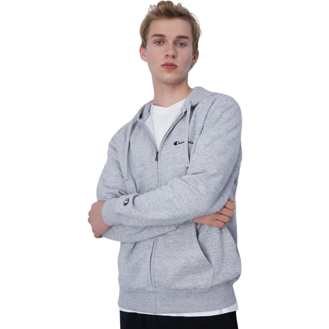 Champion herre hoodie med fuld lynlås grå str. S