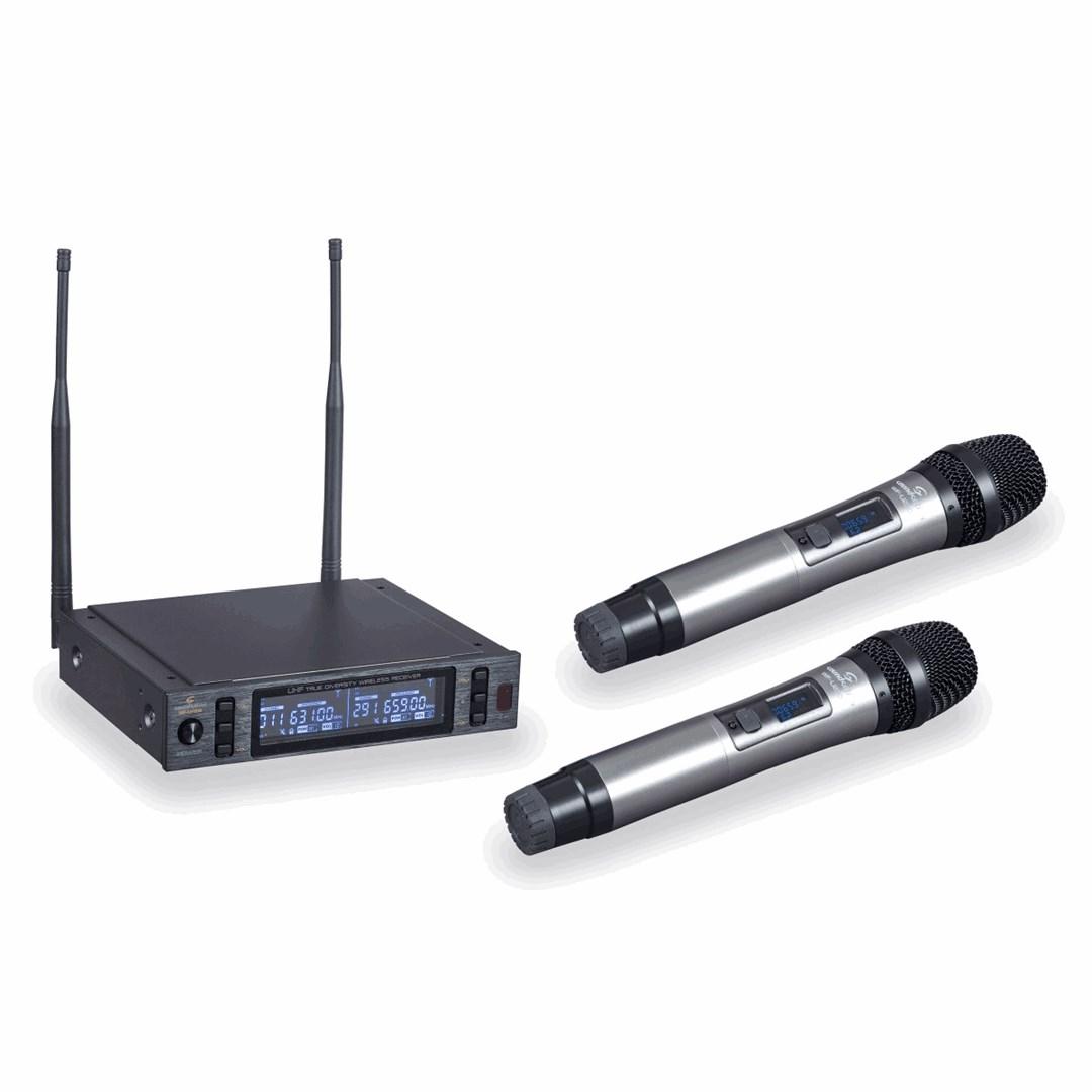 Soundsation WF-U2302HH trådløst UHF-mikrofonsystem med 2 håndholdte mikrofoner
