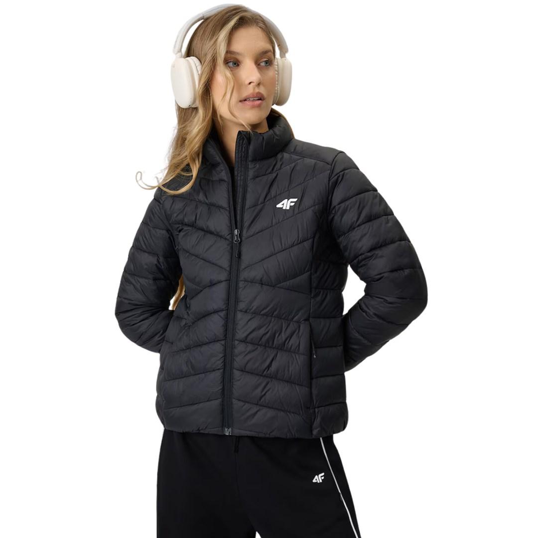 4F F0855 damejakke quiltet - dyb sort, XL