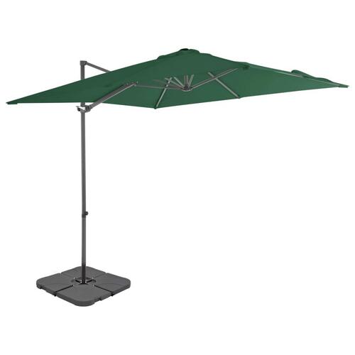 Haveparasol m. transportabel fod grøn