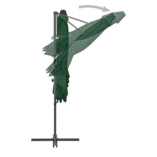Haveparasol m. transportabel fod grøn