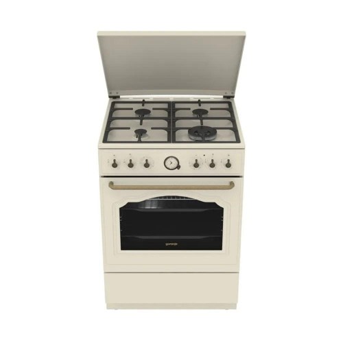 Gorenje GKS6C71CLI komfur med gaskogeplade og elovn - creme