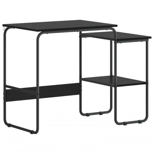 Skrivebord med opbevaring i sort eg 100 x 50 x 75 cm