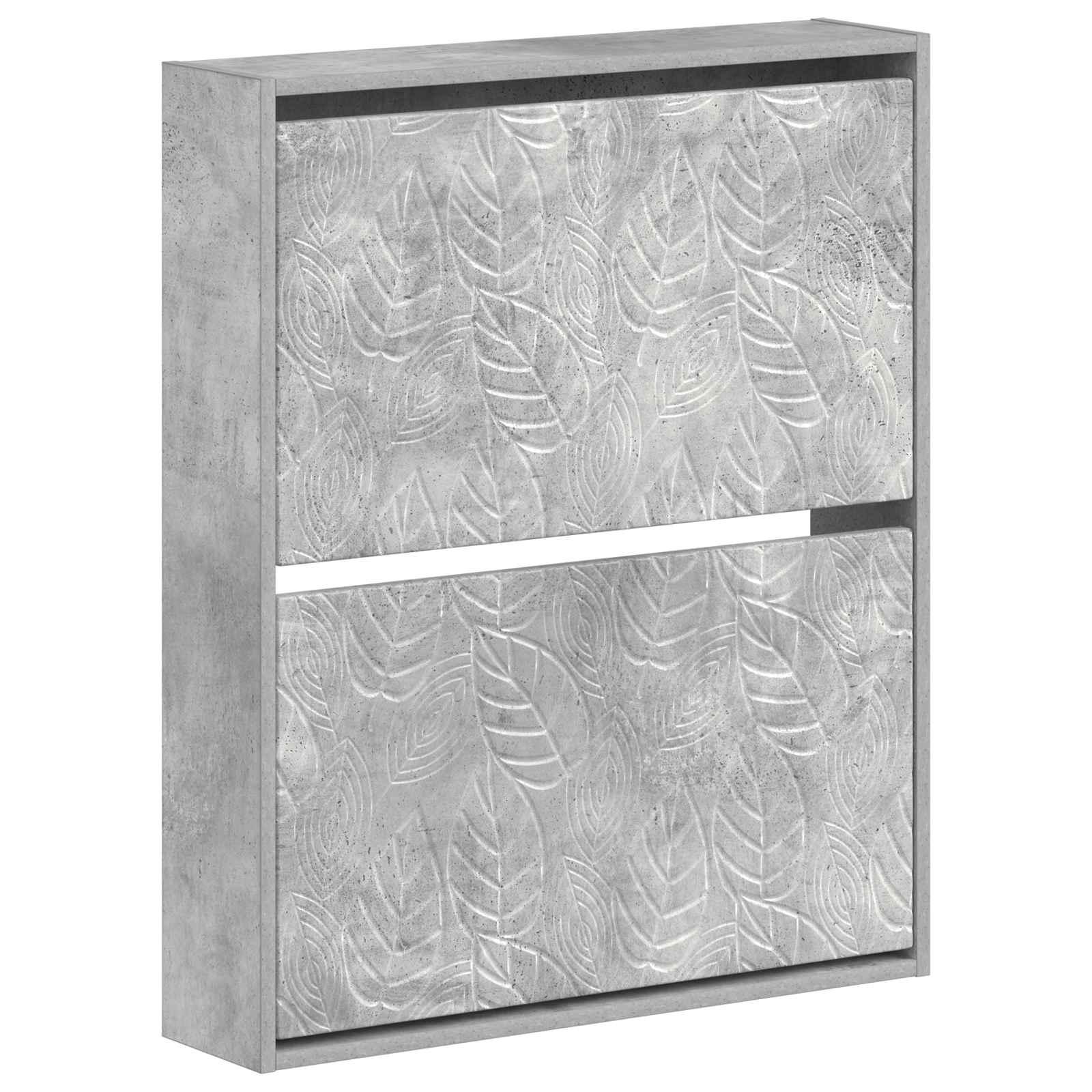 Vægmonteret skoskab DELFT 71 x 17 x 86 cm i konstrueret træ - betongrå